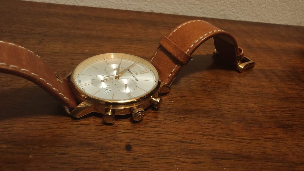 Maurice Lacroix Eliros szkło szafir pasek skóra, sprawny, tanio