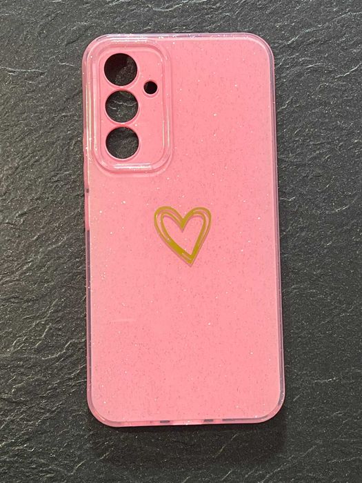 Etui plecki na Samsung Galaxy A54 brokatowe serce różowe