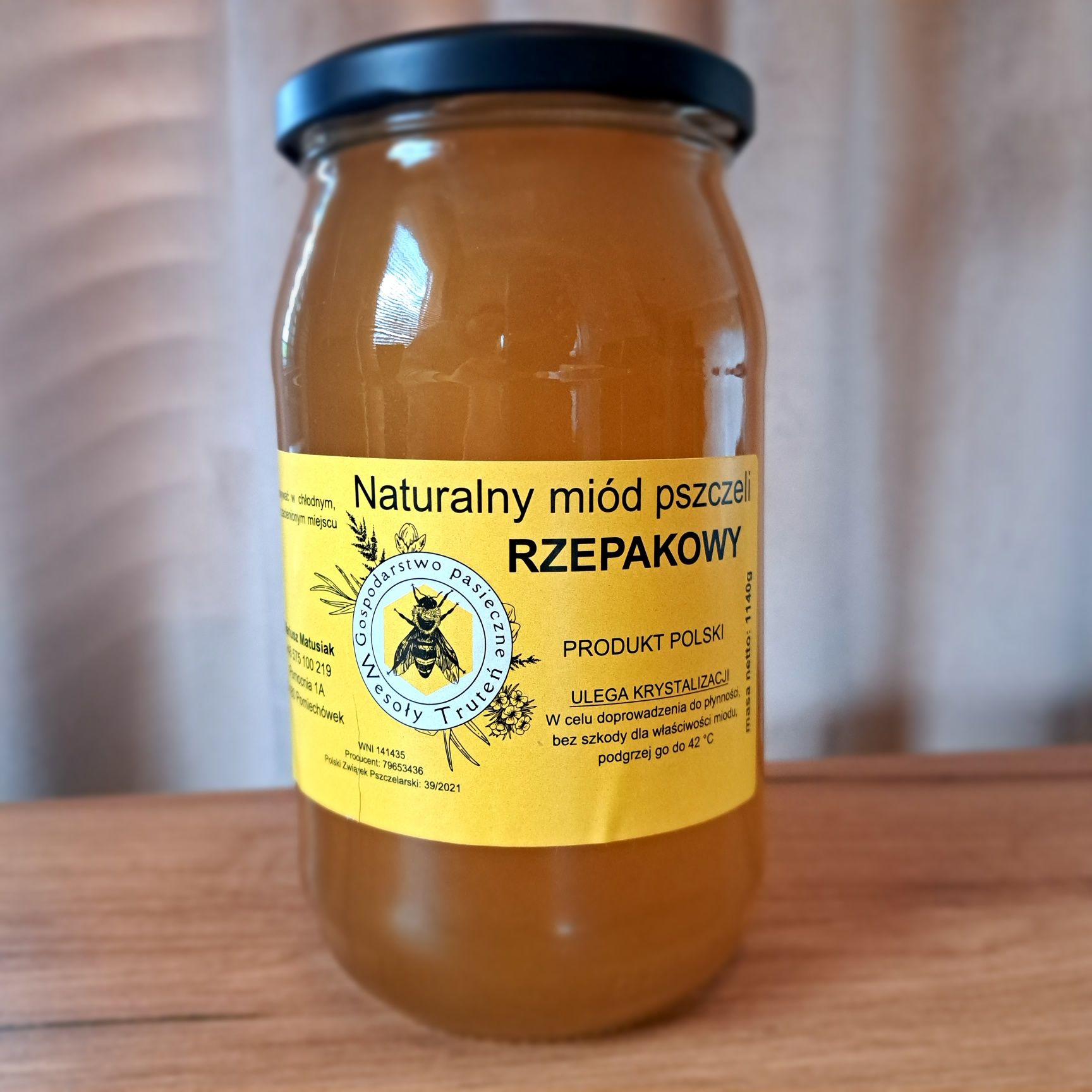 Miód rzepakowy 1140g