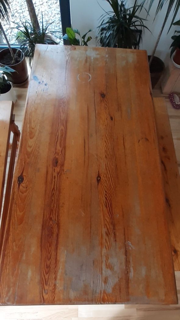 Stol z ławkami komplet drewniany