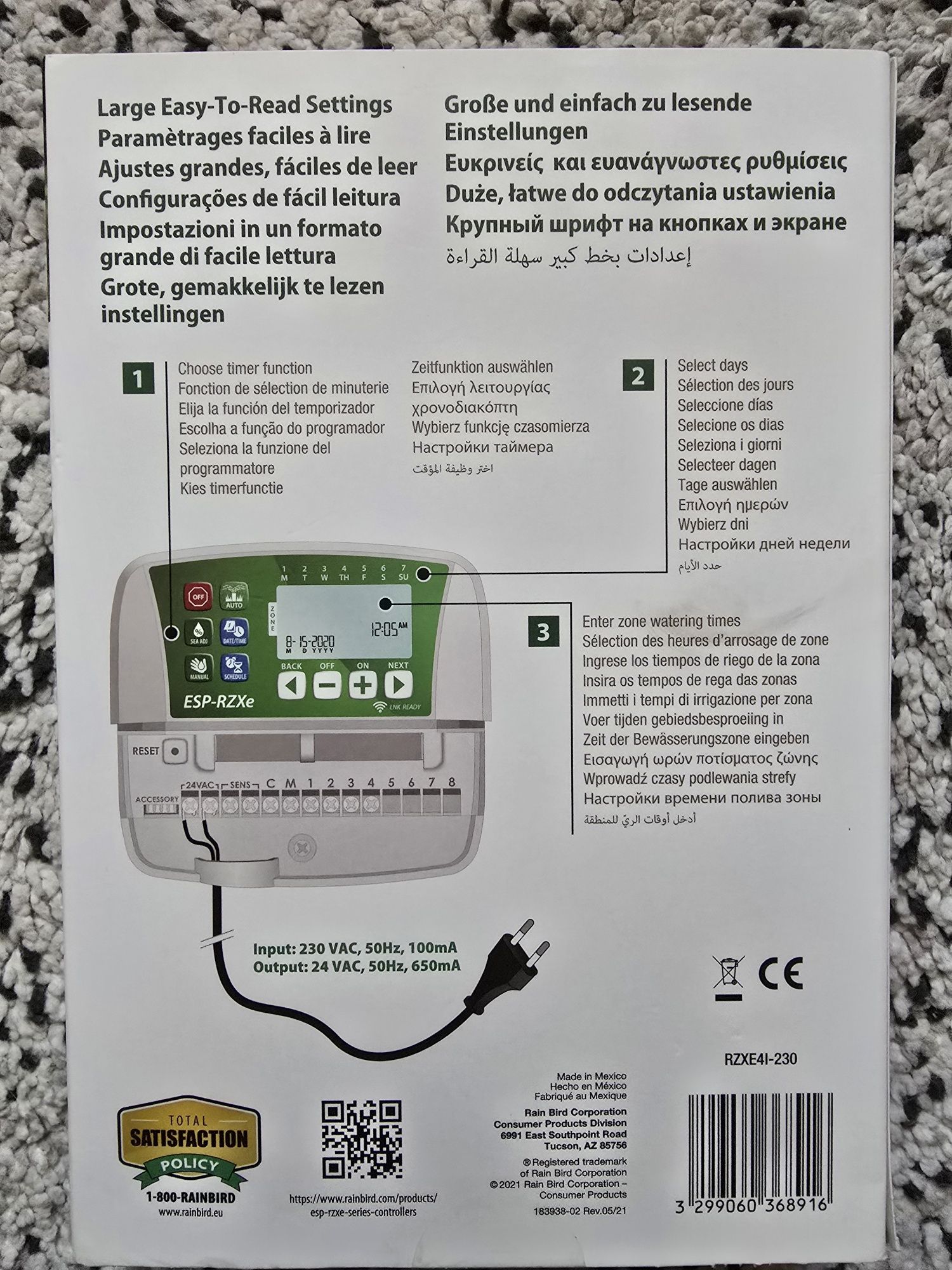 Rain bird programador de rega 4 zonas NOVO