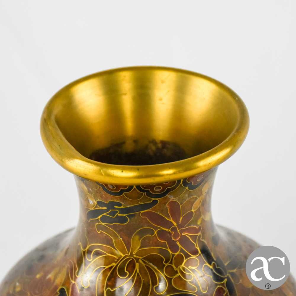 Jarra em Cloisonné, decorada com flores, circa 1960