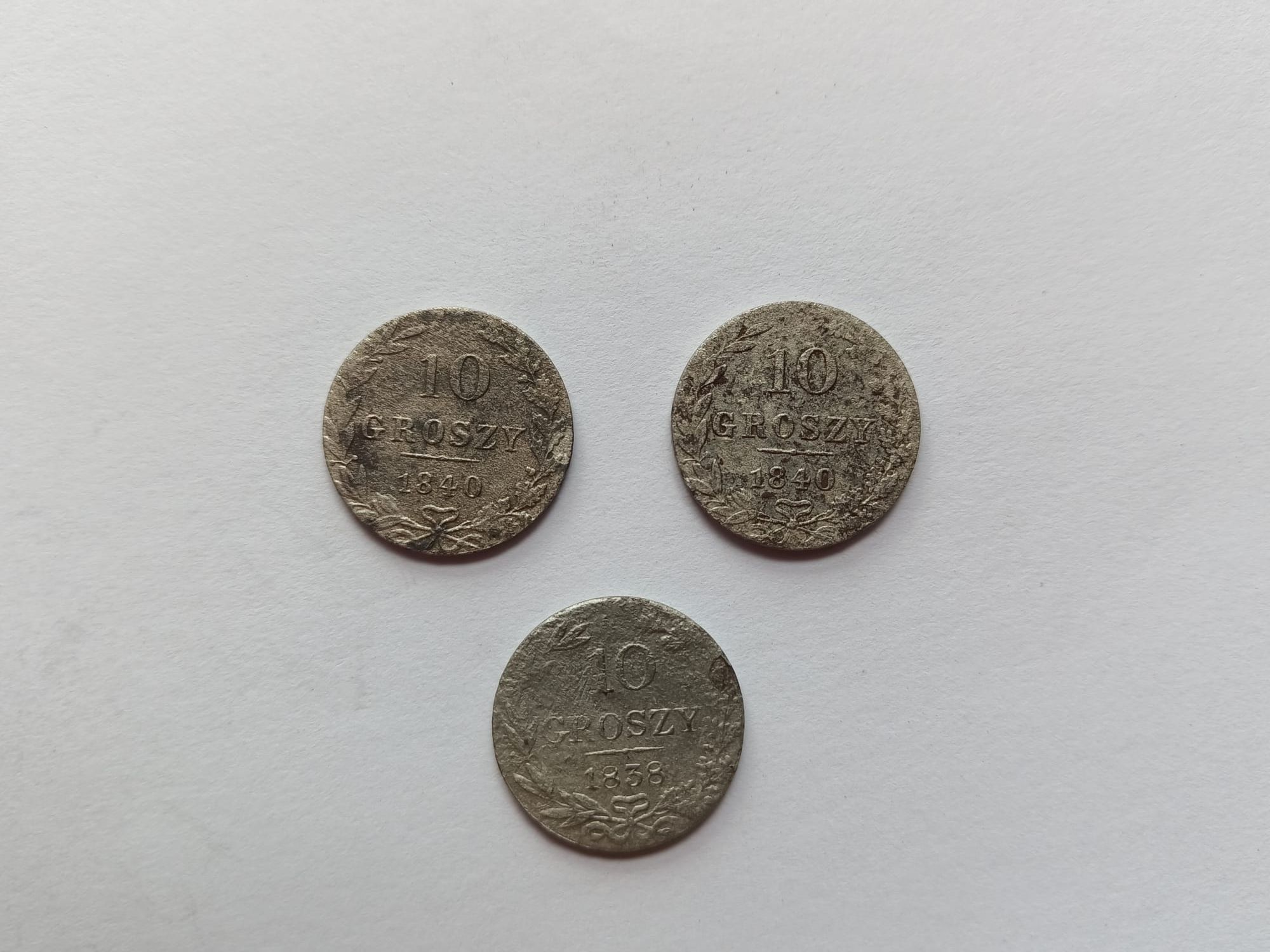 Królestwo Kongresowe 10 groszy 1838 i inne , srebro