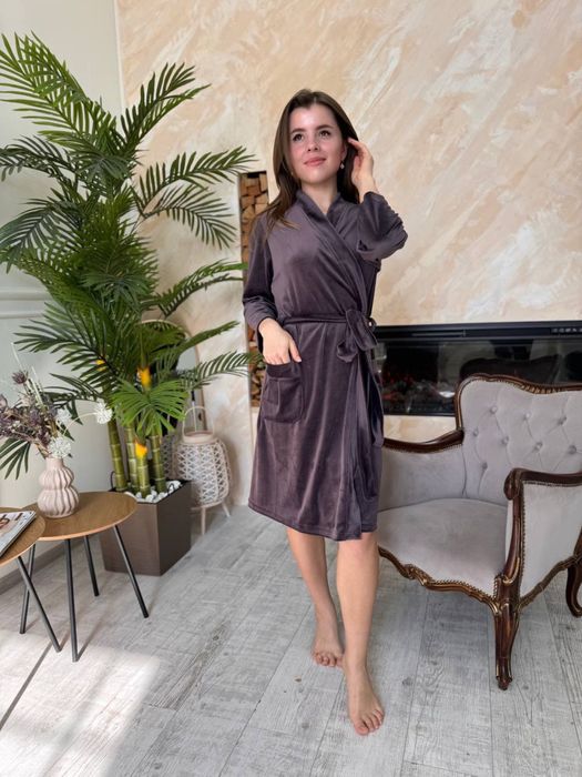 Акція 3 дні! Жіночий велюровий домашній Халат Женский велюровый Турция
