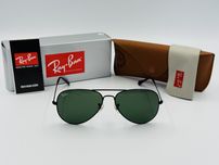 Солнцезащитные очки Ray Ban Aviator Metal 3025 Black-Green 58мм стекло