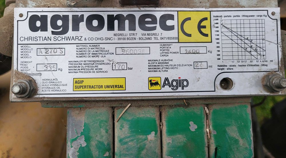 Maszt do ciągnika Agromec A 270 S