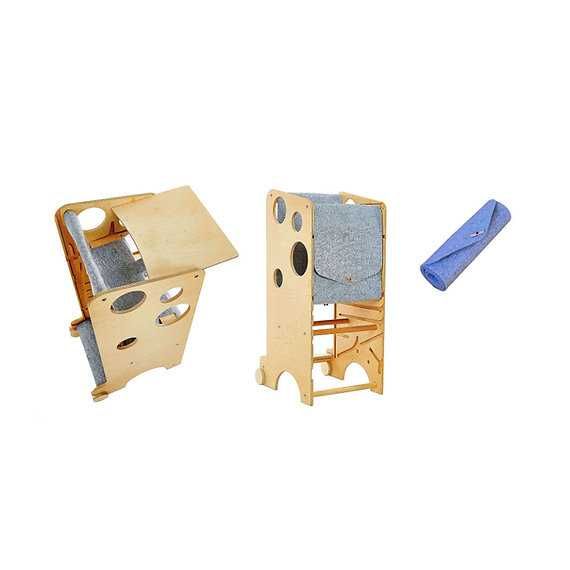 Cadeira de papa/Torre de aprendizagem/Mesa com cadeira