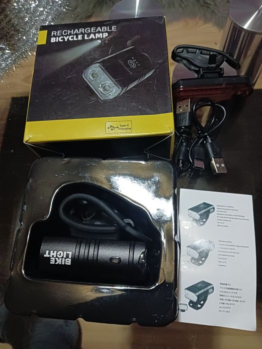 Światełka rowerowe przód i tył na akumulator Nowe