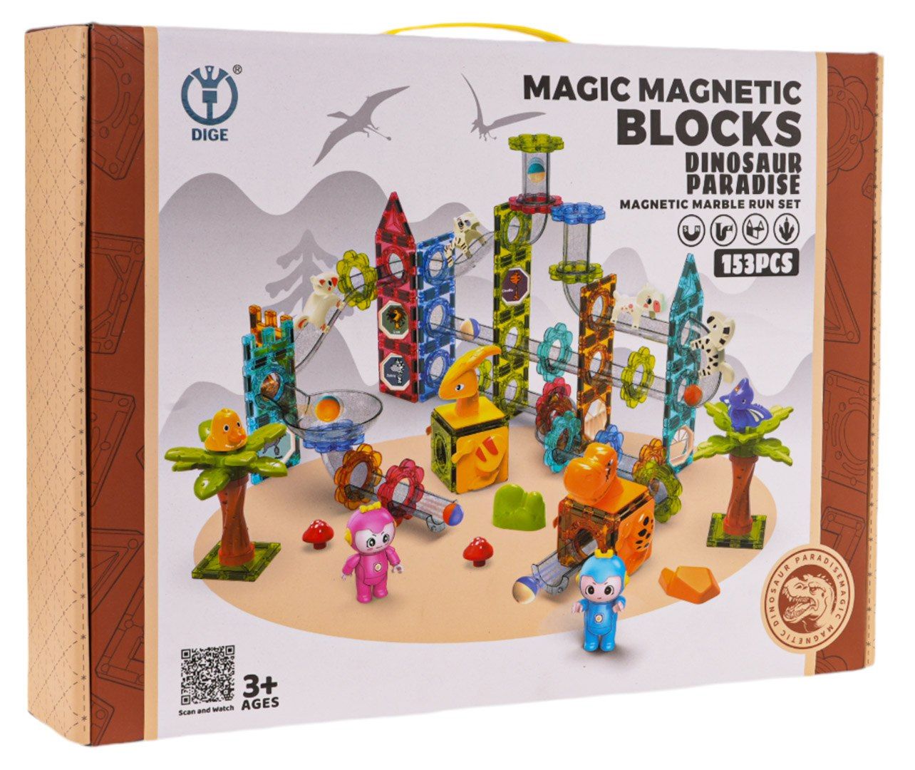 Klocki Magnetyczne Kulka ZOO Zestaw 153el. tor dla kule kulodron
