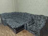 Большой угловой диван с креслом под ремонт
