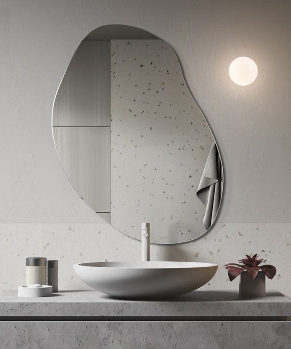 Designerskie LUSTRO ORGANICZNE / ASYMETRYCZNE – Plama, Chmurka,Nieregu