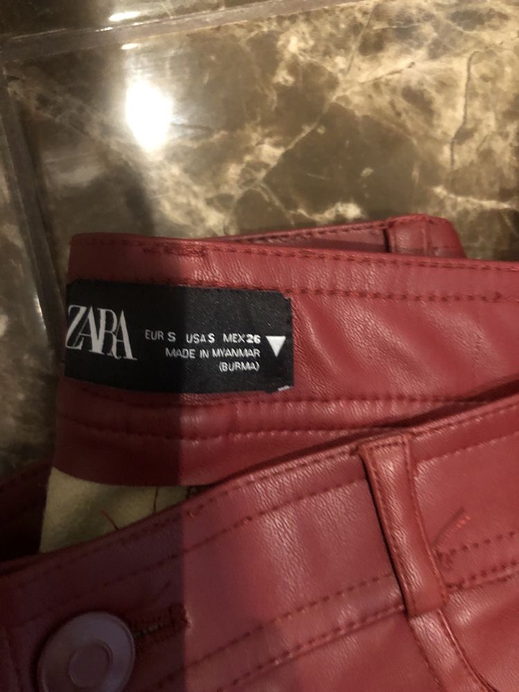 Кожаные новые лосины брюки Зара zara