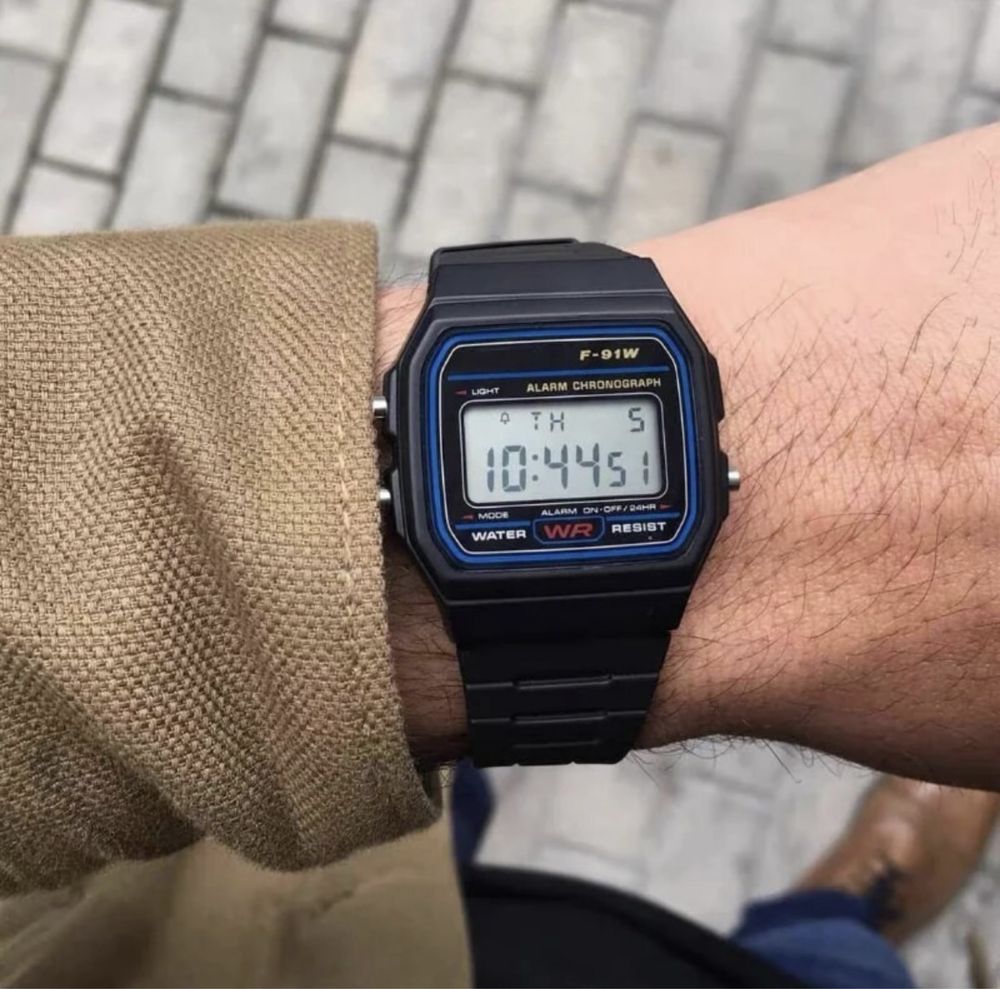 ‼️Casio F91W годинник наручний чорний