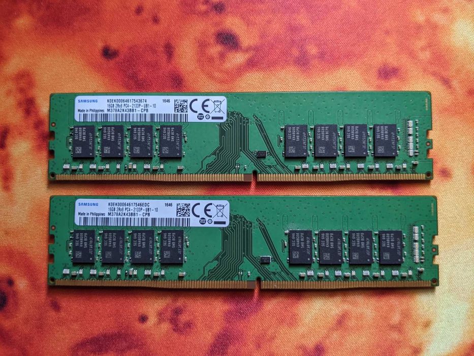 DDR4 2133Mhz 32gb. 2×16gb. Samsung