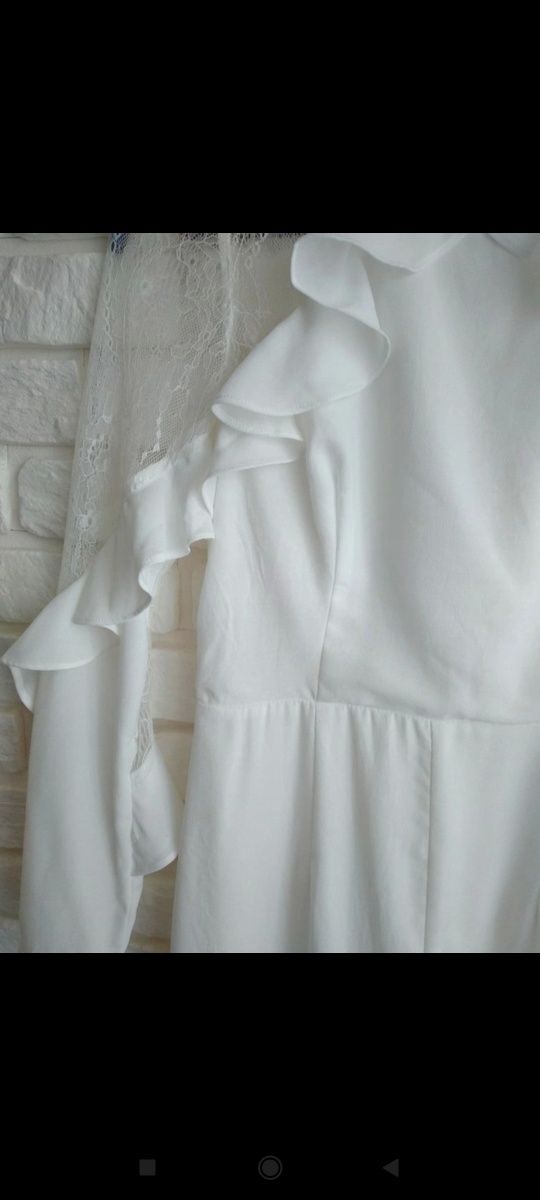 True Decadence biała sukienka z koronką 38 M
