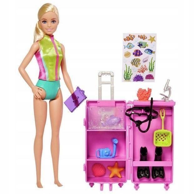 Barbie Kariera Biolożka Morska Zestaw + Lalka