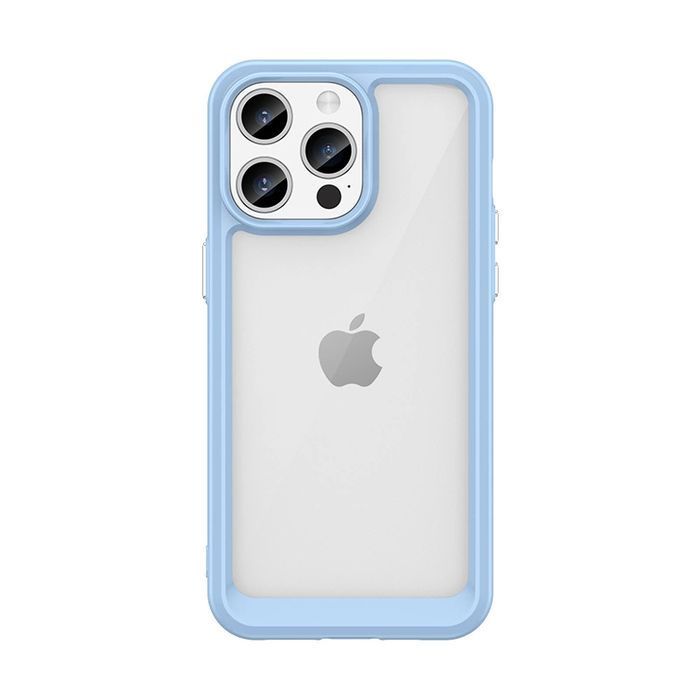 Wzmocnione etui z elastyczną ramką do iPhone 15 Pro Max - niebieskie