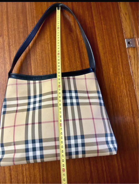 Leather and Check shoulder bag