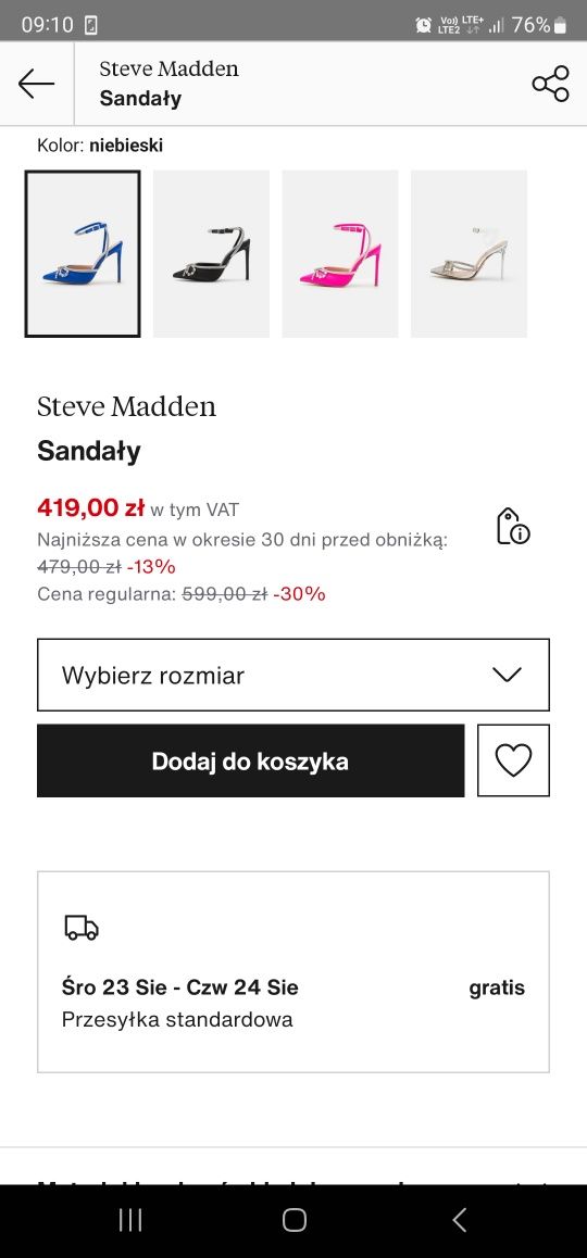 Śliczne satynowe szpileczki w kolorze granatowym roz. 44 (13)