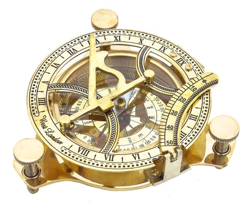 Сонячний годинник з Компасом бронзовий 12 см