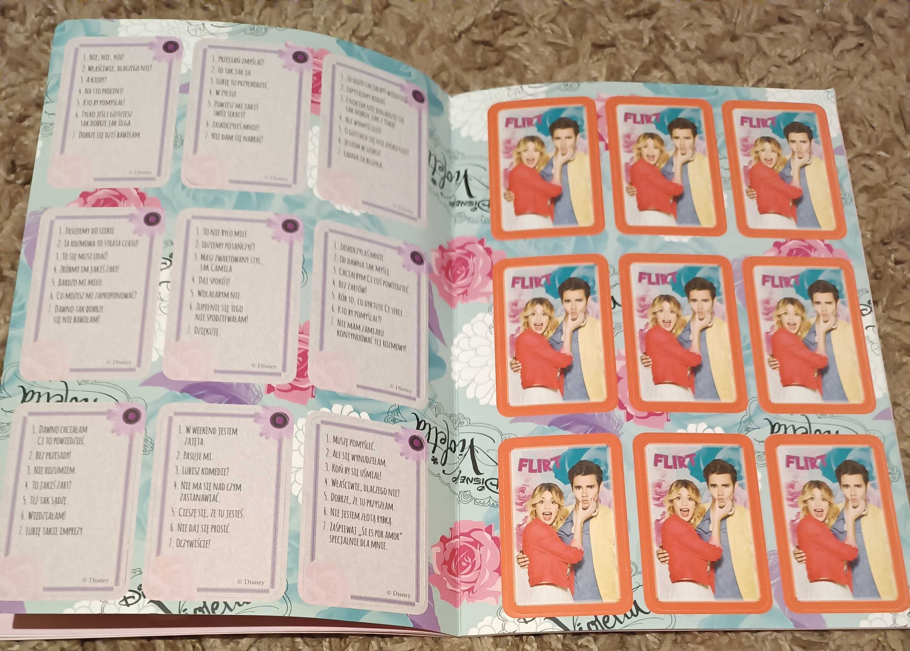 Violetta Gry i zabawy towarzyskie + 36 kart Flirtu + naklejki