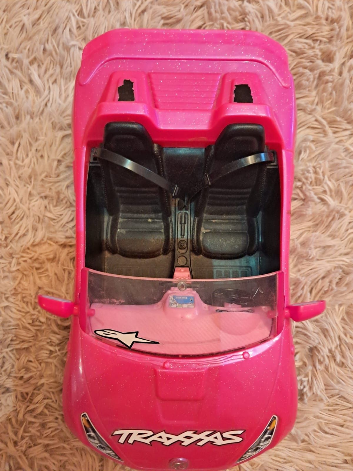 Samochód Barbie Orginalny Kabriolet Różowy z brokatem