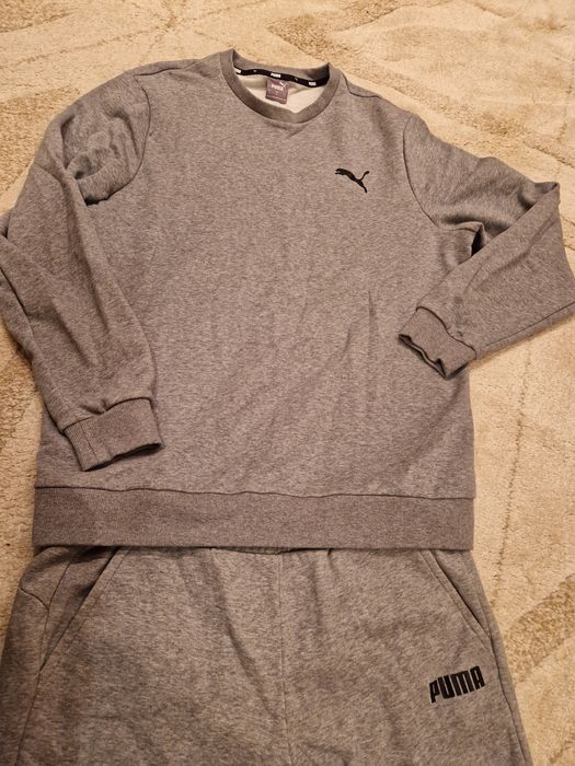 Костюм puma тёплый серого цвета свитшот и штаны