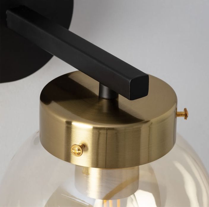 2 Candeeiros de parede metal Dourado e preto