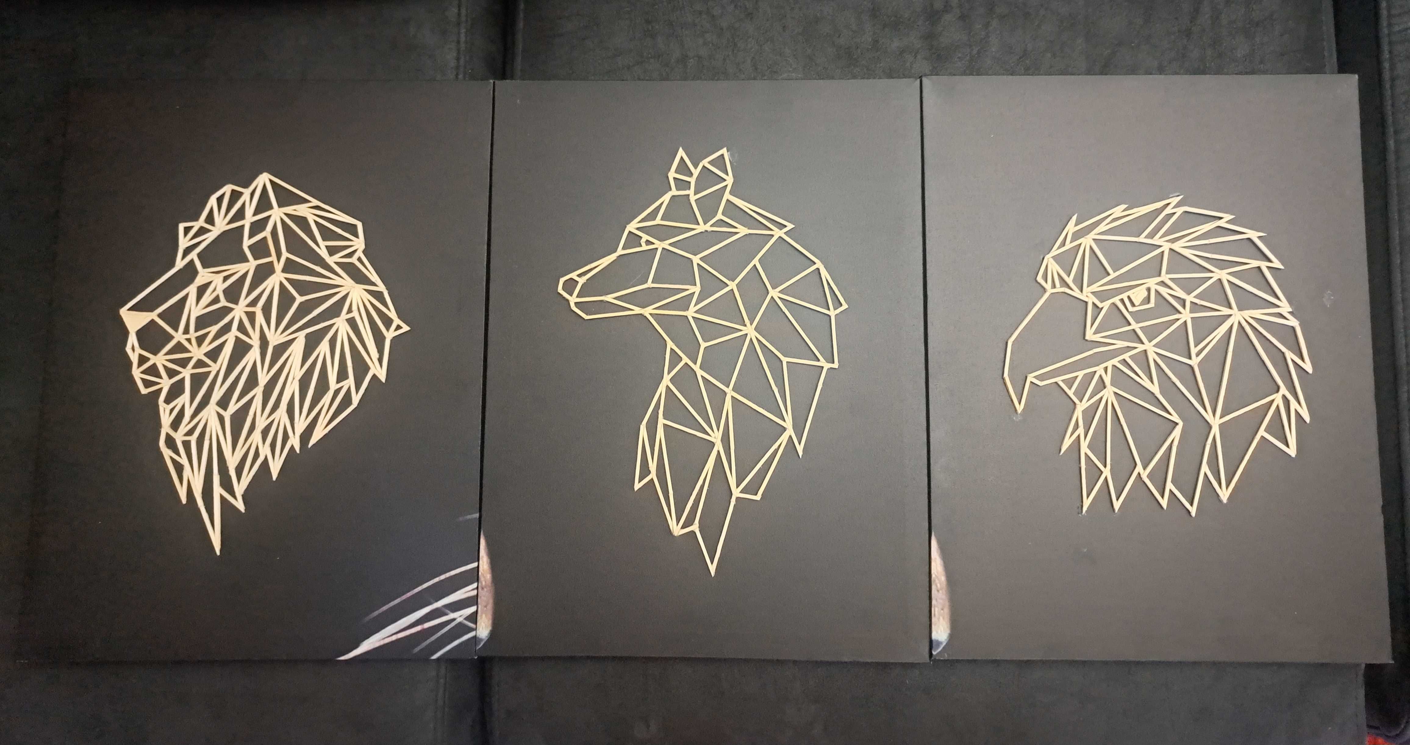 Quadro feito com paus de fósforo