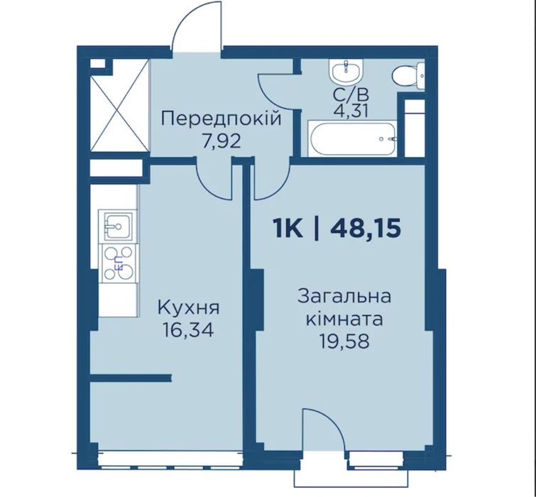 Продам 1 к.кв. в ЖК Бізнес класу з підземним паркінгом