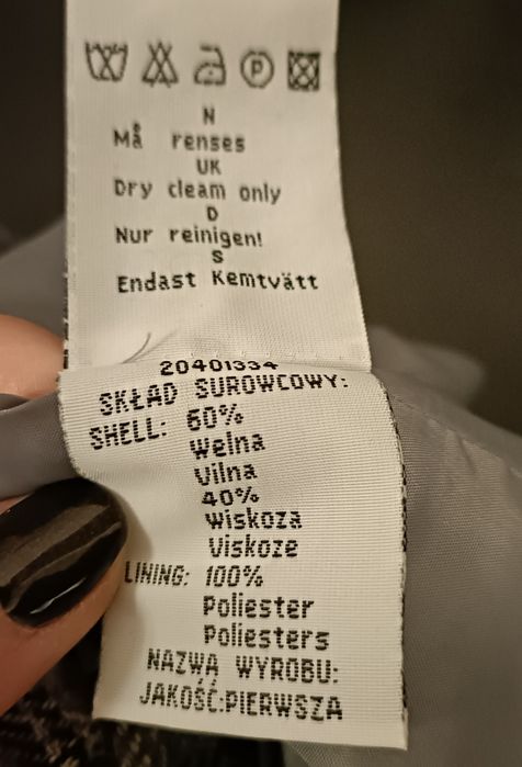 Marynarka w kratę z wełną