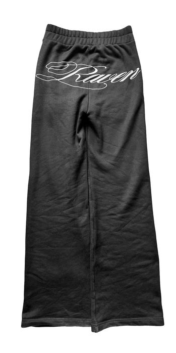 широкие спортивки с калиграфической надписью track pants