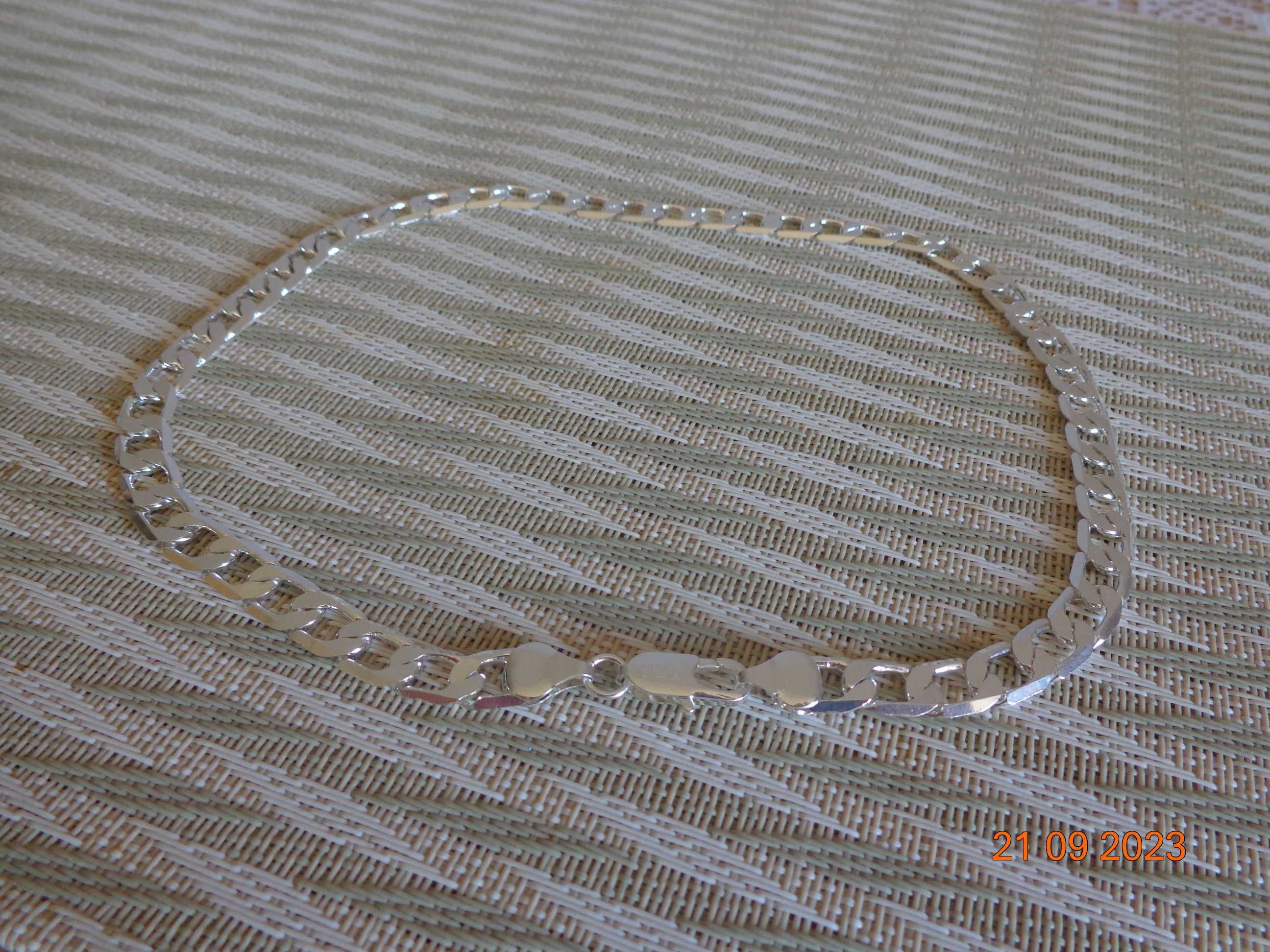 Łańcuszek gruby  posrebrzany 12mm x 60cm