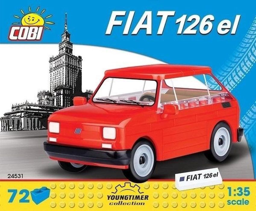 Cars Mały Fiat 126P 1994, 1999/72 klocki pudełko,171x147 mm