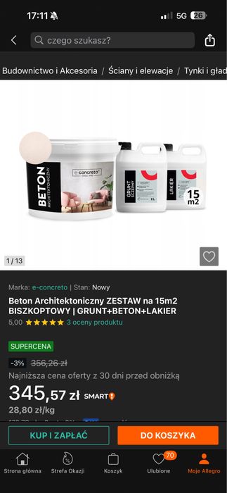 Beton architektoniczny 5m2 4kg