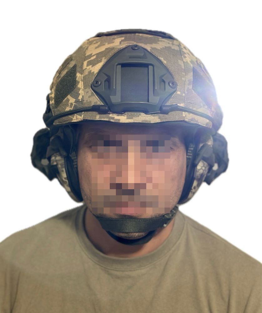 Тактичний шолом з навушниками наушники с каскою фонариком военный шлем