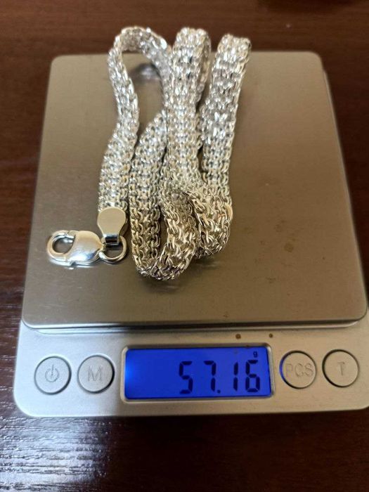 Серебряная цепочка Двойной Бисмарк. Срібний ланцюг Бісмарк подвійний