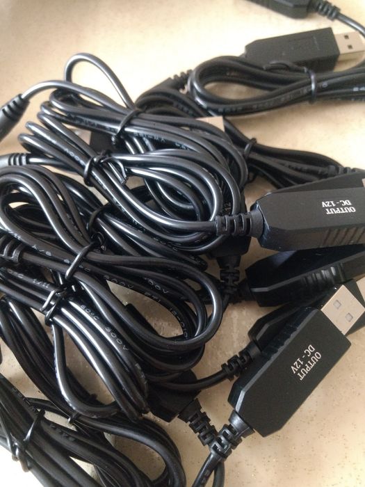 Кабель для роутера від павербанка з перетворювачем на 12В, DC 2.1х5.5м