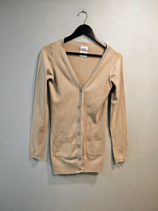 Beżowy długi sweter S