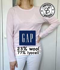 GAP t-shirt na długi rękaw z wełną minimalizm basic