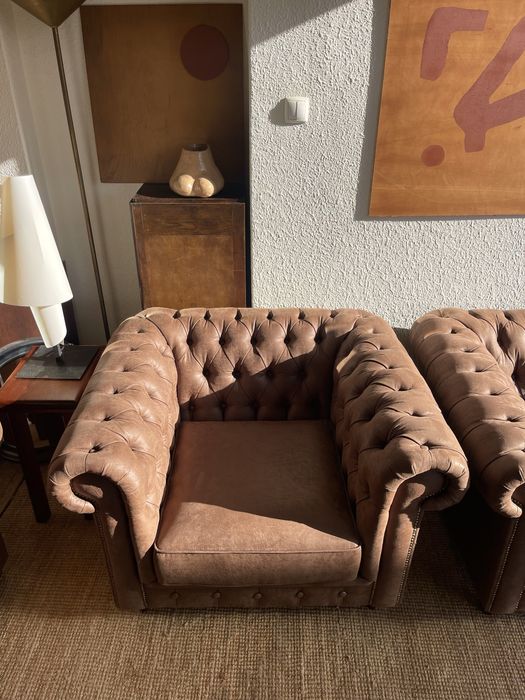 Sofás Chesterfield camurça