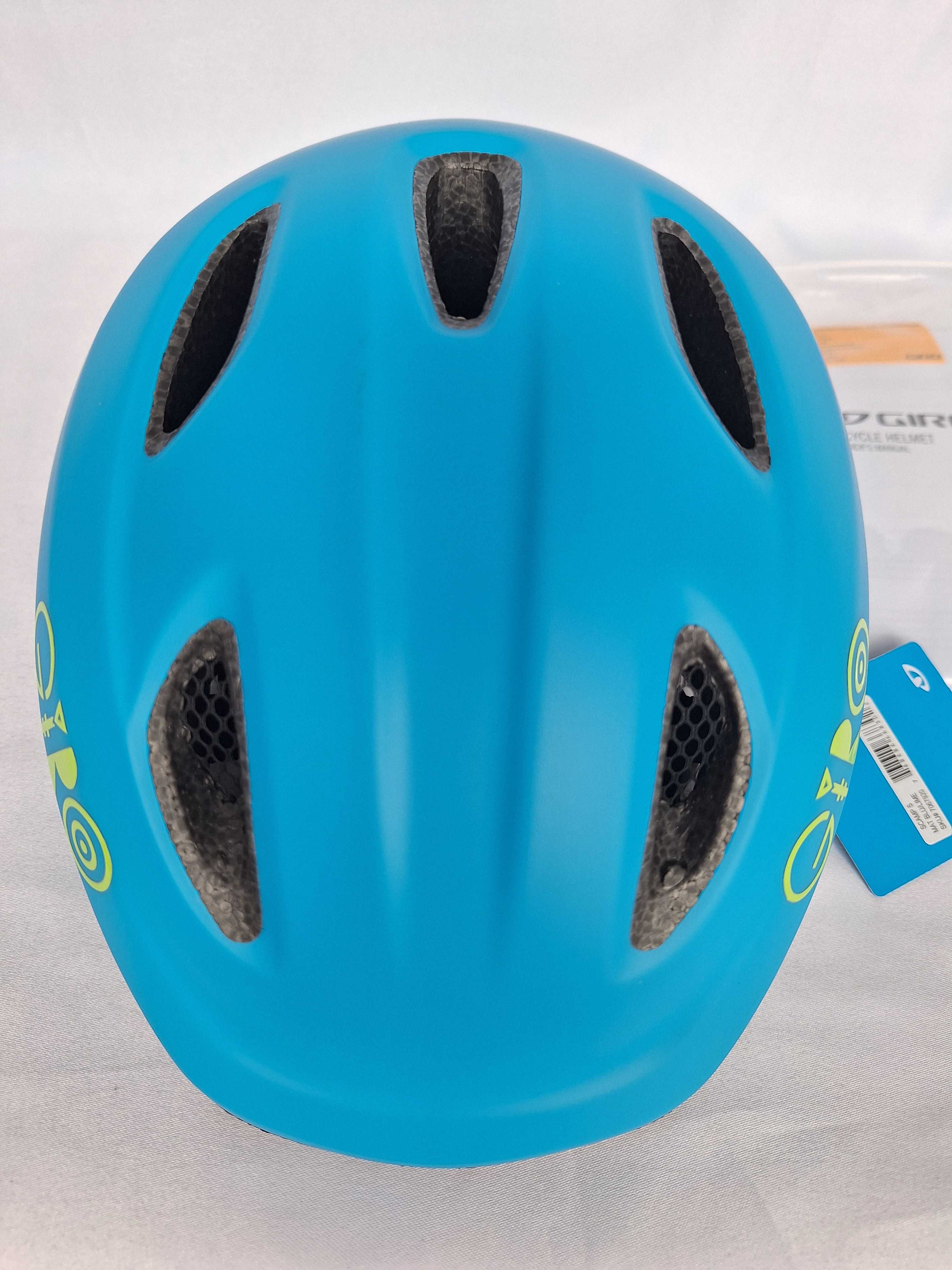 Kask rowerowy dziecięcy Giro Scamp Mat Blue Lime S 49-53cm