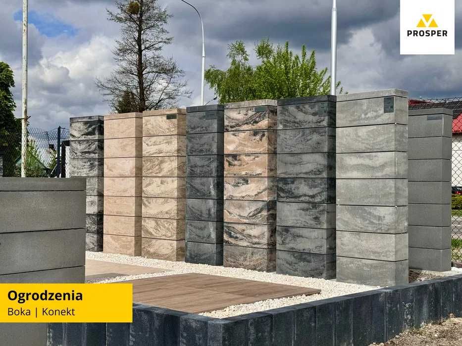 Bloczki ogrodzeniowe Konekt 50x20x20 pustaki ogrodzenie BOKA