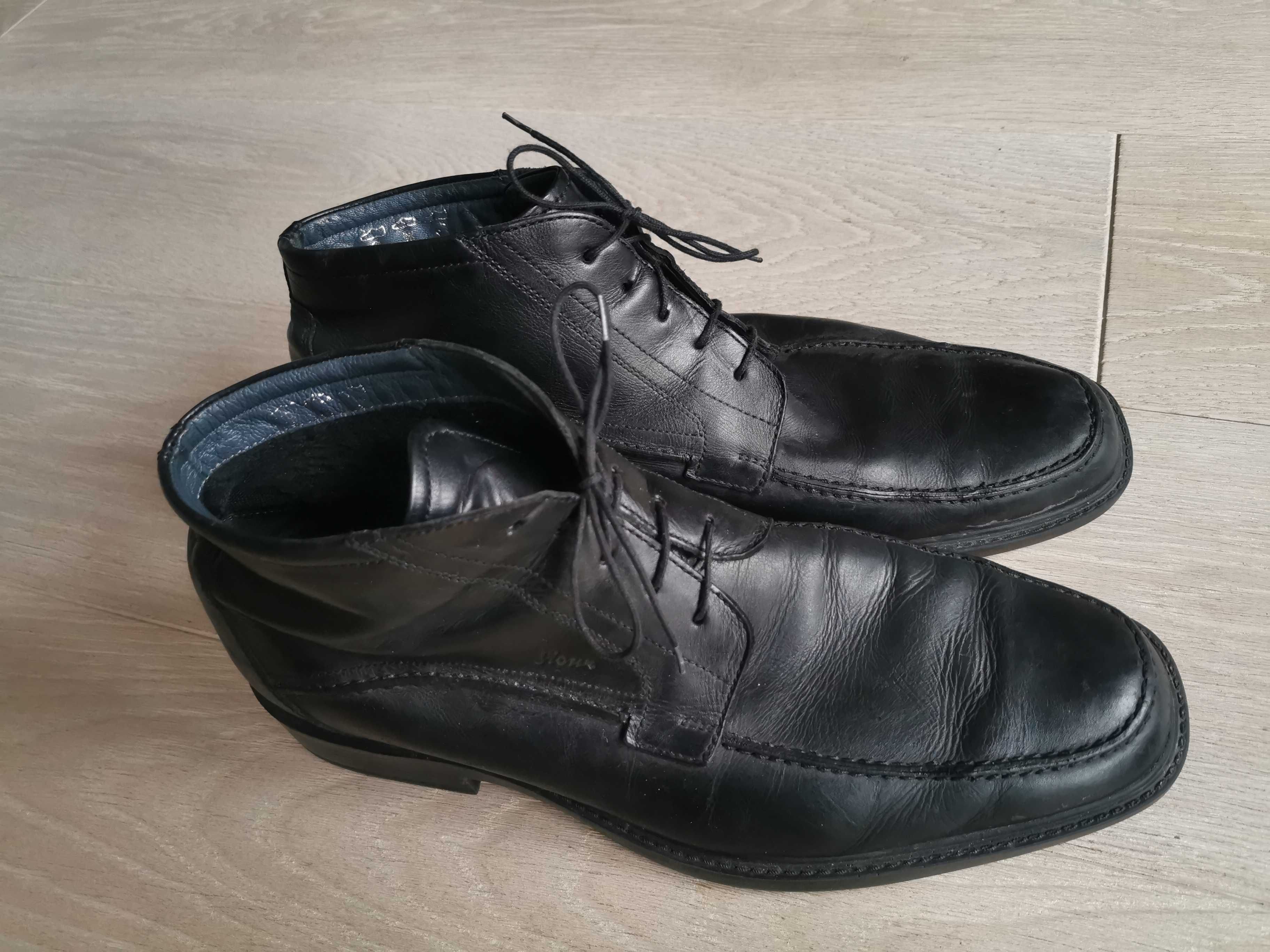 buty botki męskie Gioux całe skórzane czarne r.44