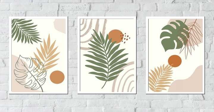 50x40 obrazy w ramie plakaty ramka MONSTERA NATURA KSZTAŁTY SALON BOHO