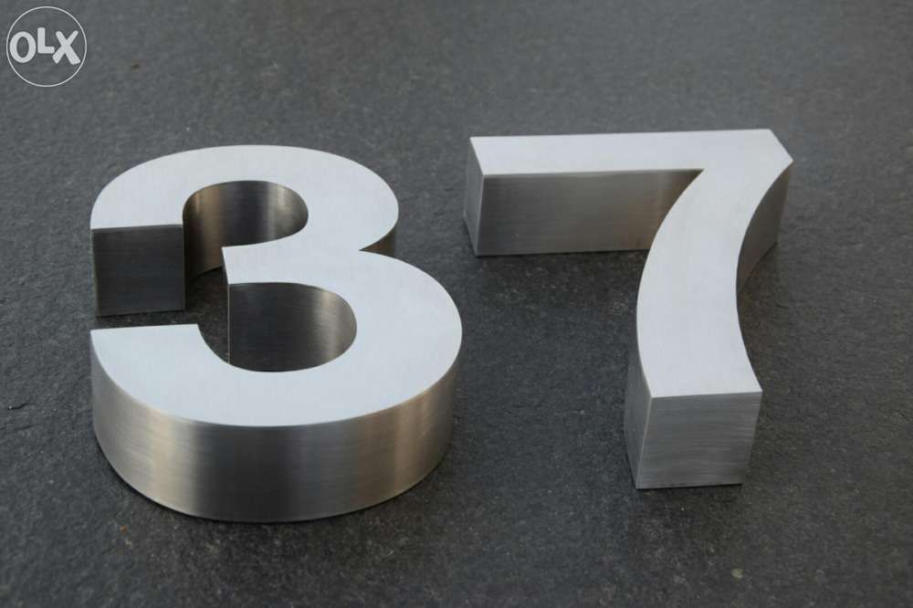 Números residenciais de Inox - Nr. 3 em 3D para Portas ou Entradas