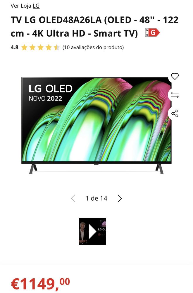 Televisão LG Oled - Nova