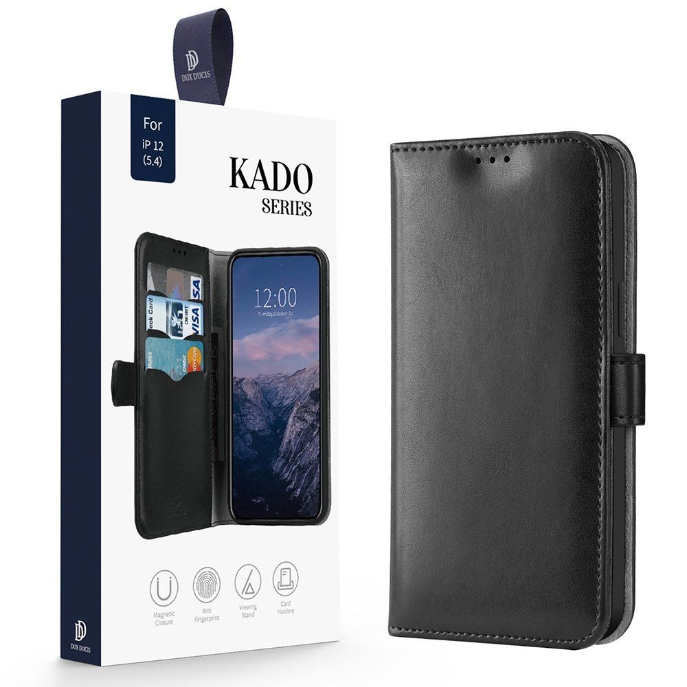 Etui Kado Do Iphone 12 Mini Czarny + Szkło Płaskie