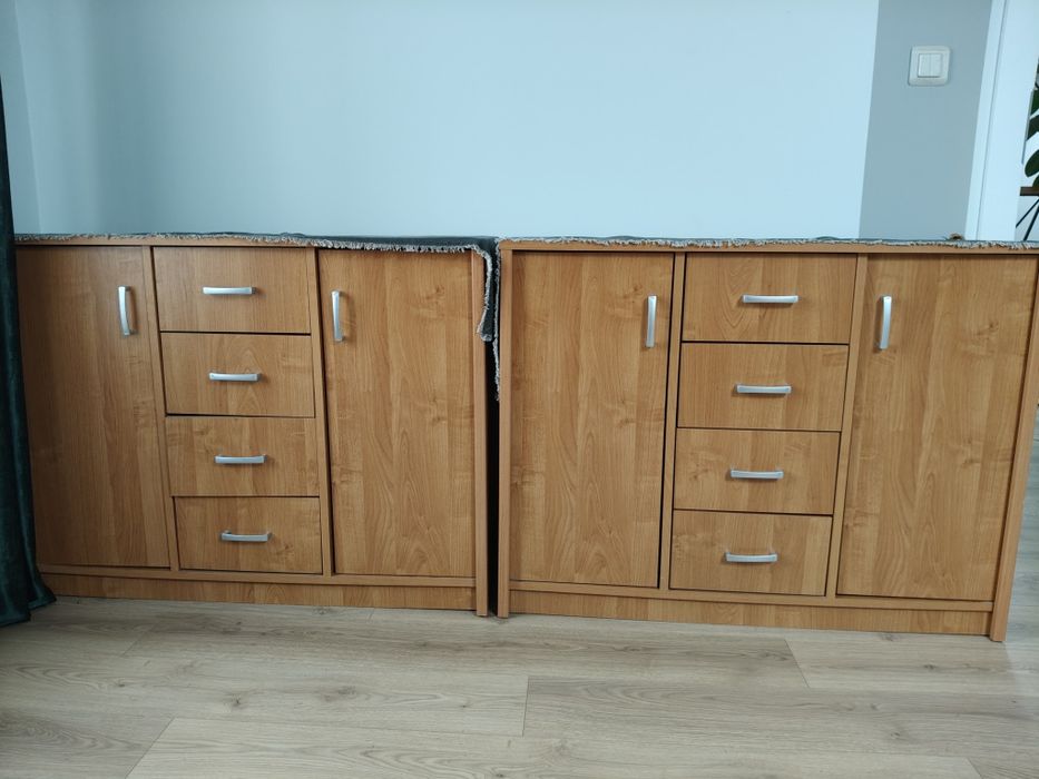 Komoda z półkami i szufladami 2 szt