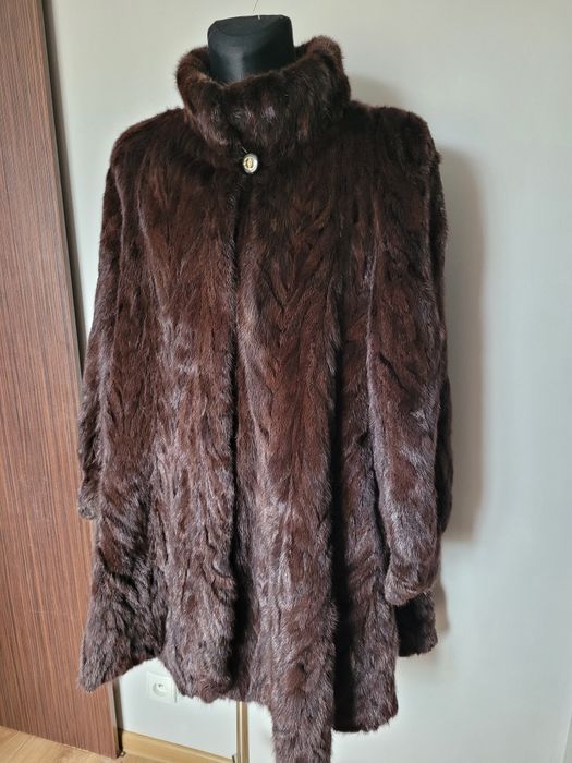 Futro naturalne Norka 46/48/50   brązowe/czekoladowe